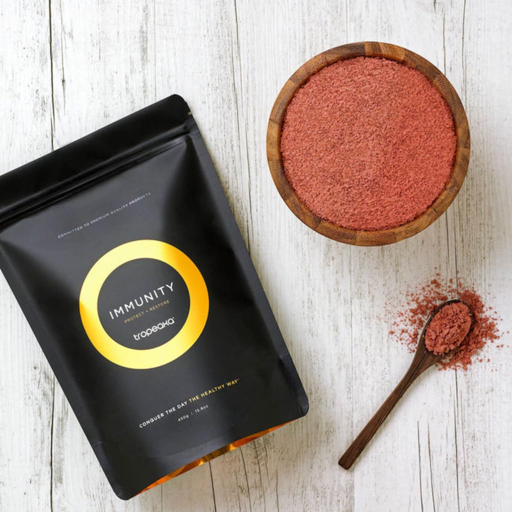 Tropeaka Immunity Powder - Immune Support Supplement, Antioxidant Rich Superfood Powder with Vitamins & Minerals, Boost Energy & Collagen Production - Vegan, Gluten Free, Non-GMO - 7oz (20 Servings) - TrustMedUSA