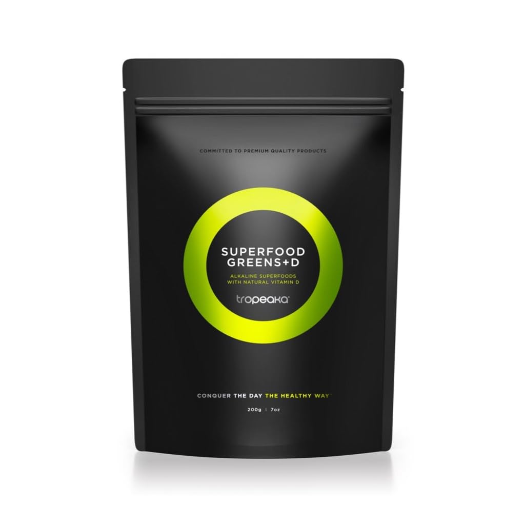 Tropeaka Superfood Greens + D - Antioxidant Green Powder for Energy, Immune System, & Gut Health, Rich in Chlorophyll & Essential Nutrients, Vitamin D, Vegan, Gluten Free, Non-GMO - 7oz (20 Servings) - TrustMedUSA