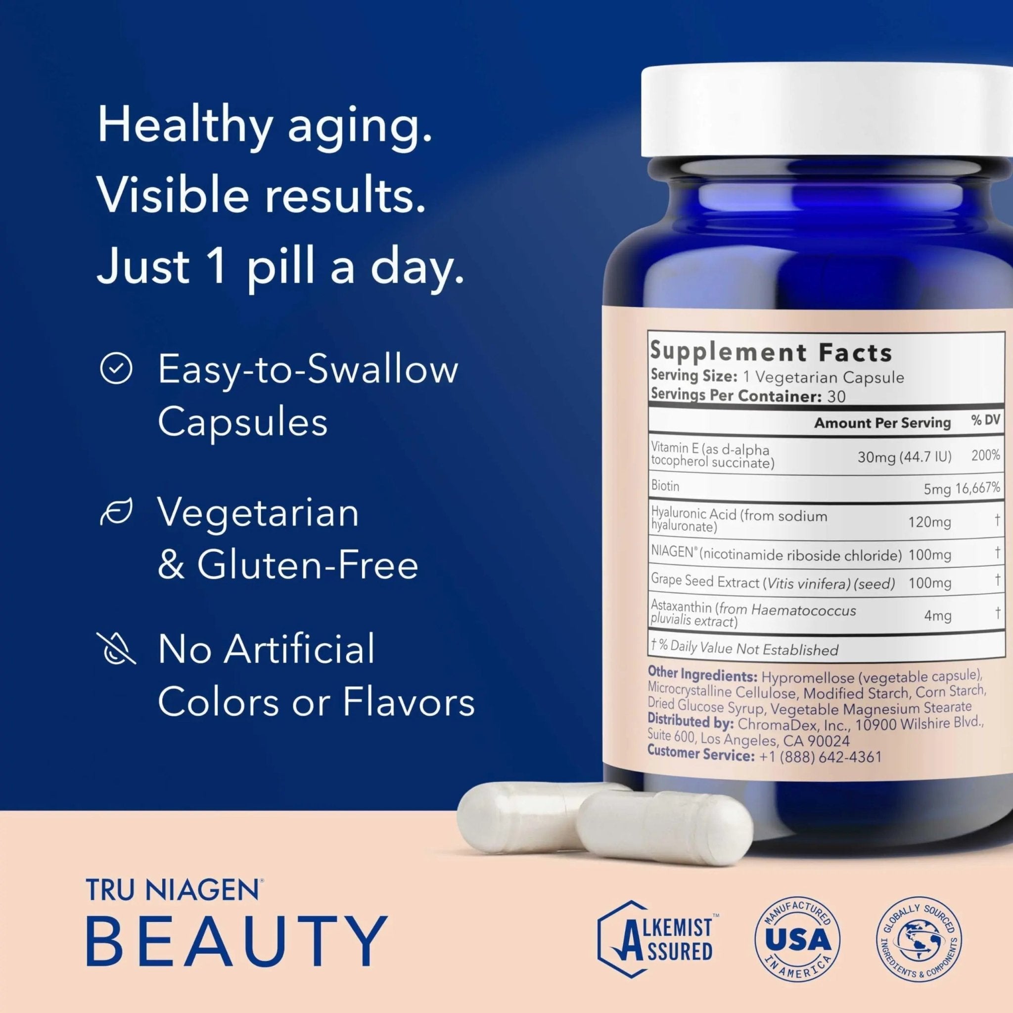 TRU NIAGEN 1,000mg + Beauty Bundle. A Full-Spectrum Bundle for Clinical-Strength Daily NAD+ Support and targeted Beauty Actives for Healthy Skin, Hair, and Nails at The Cellular Level. - TrustMedUSA