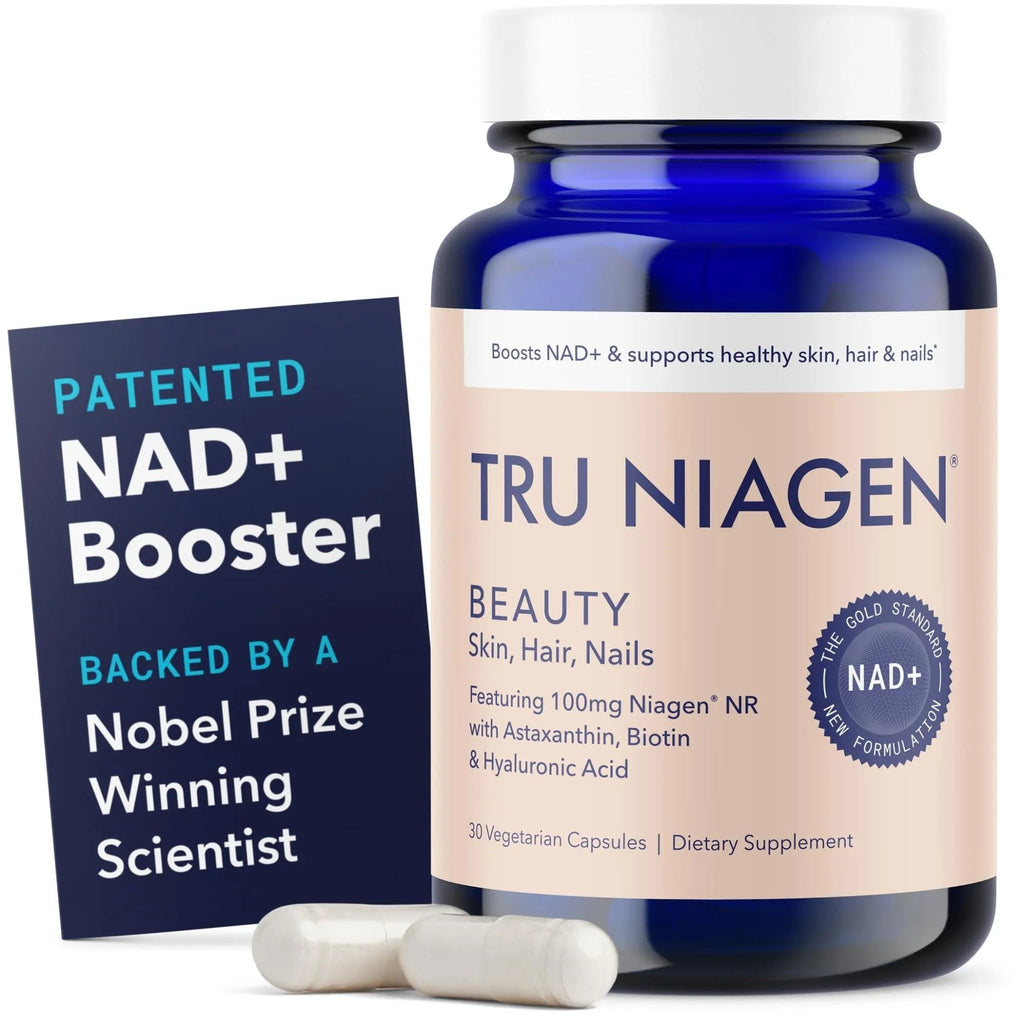 TRU NIAGEN BEAUTY NAD+ for Hair, Skin & Nails | Contains Niagen®, Astaxanthin, Hyaluronic Acid, Biotin | Supports Skin Elasticity & Moisture Retention | Daily Supplements for Men & Women | 30 Servings - TrustMedUSA