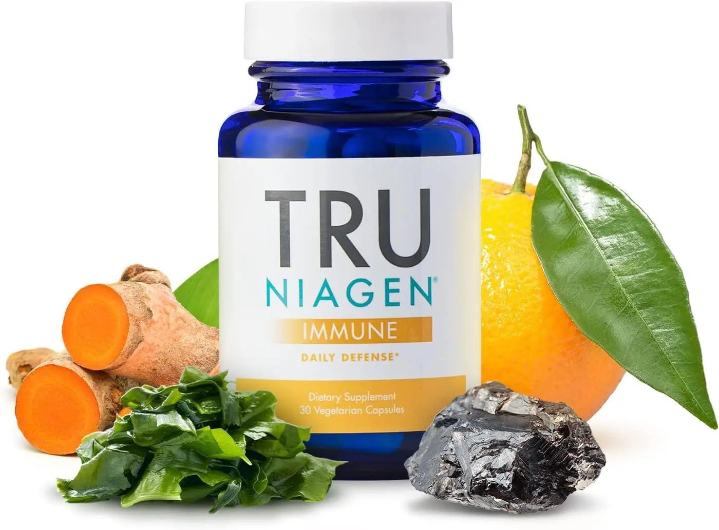 TRU NIAGEN Immune Support Supplement - Daily Defense - Vitamin C from Fermentation, Vegan Vitamin D3 2000 IU, Zinc, Plus Theracurmin (Curcumin) + Multi Award-Winning NAD Boosting Niagen 150mg 30ct - TrustMedUSA