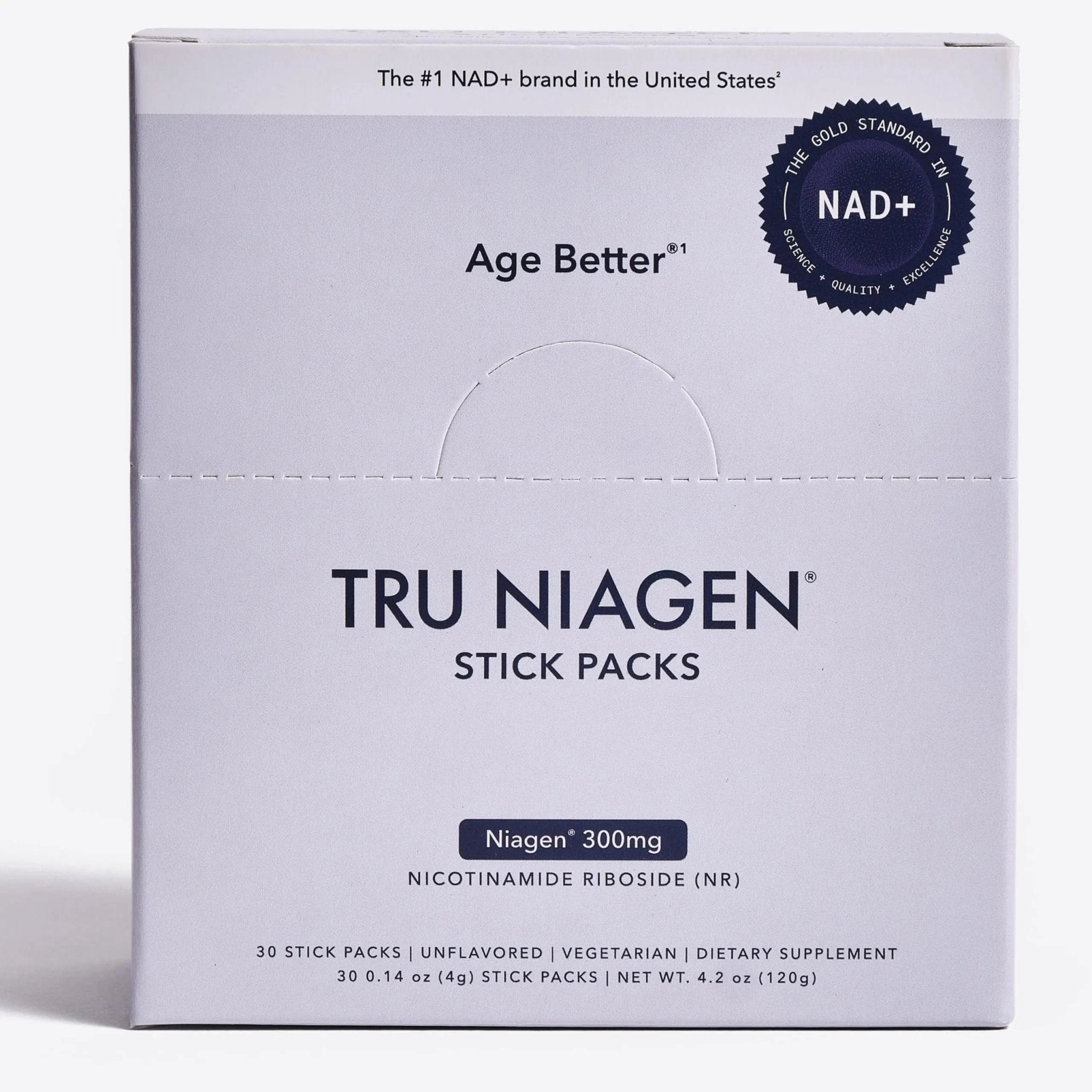 TRU NIAGEN NAD+ Booster with Hydration & Prebiotic Support Award-Winning Nicotinamide Riboside Mixing Powder for Cellular Energy, Repair & Healthy Aging - 30ct/300mg Stick Packs: On-The-Go Supplement - TrustMedUSA