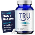 TRU NIAGEN Patented NAD Supplement for Brain Function, Anti Aging & Cell Regeneration, 300mg Niagen, 90 Servings | Supports Cellular Energy, Muscle | Nicotinamide Riboside (NR) Take 1 Daily | 1 Bottle - TrustMedUSA