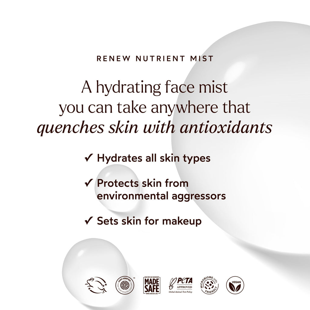 True Botanicals Renew Nutrient Mist | Deeply Hydrates & Refreshes On the Go |Dermatologist Tested, Non-Toxic, Hypoallergenic, Vegan, MADESAFE Certfied | (1.7 oz | 50 ml) - Maple Wellness Supplements