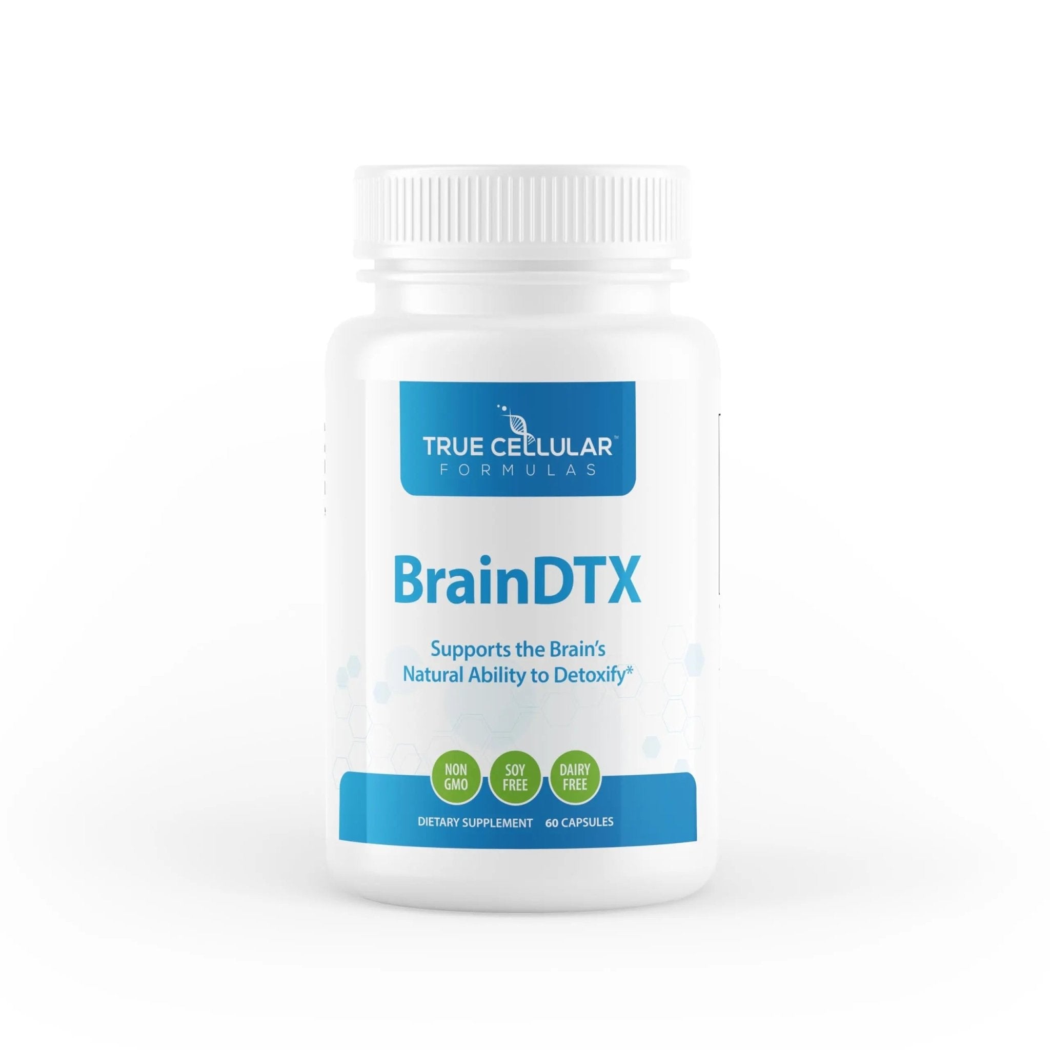 True Cellular Formulas BrainDTX - Supports Cognitive Function, Focus & Mental Clarity - Promotes Clear Thinking & Memory - with Alpha Lipoic Acid & Biotin - Antioxidant Support - 60 Capsules - TrustMedUSA
