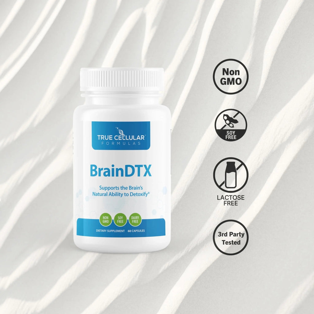 True Cellular Formulas BrainDTX - Supports Cognitive Function, Focus & Mental Clarity - Promotes Clear Thinking & Memory - with Alpha Lipoic Acid & Biotin - Antioxidant Support - 60 Capsules - TrustMedUSA
