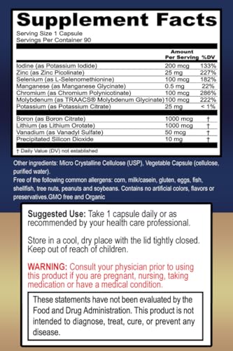 True Healing Naturals - True Minerals Supplement, Promotes Gut & Heart Health, 90 Vegetarian Capsules - TrustMedUSA