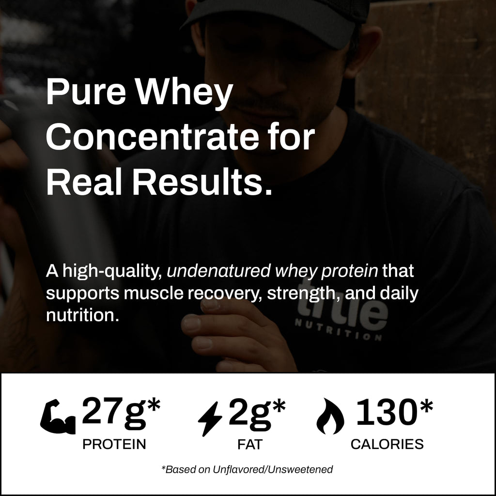 True Nutrition Whey Protein Concentrate Powder - 24g Complete Whey Protein per Serving - High Leucine, Full Amino Acid Profile - Gluten Free, Soy Free, Vegetarian - Chocolate Fudge Brownie - 2lb - Maple Wellness Supplements