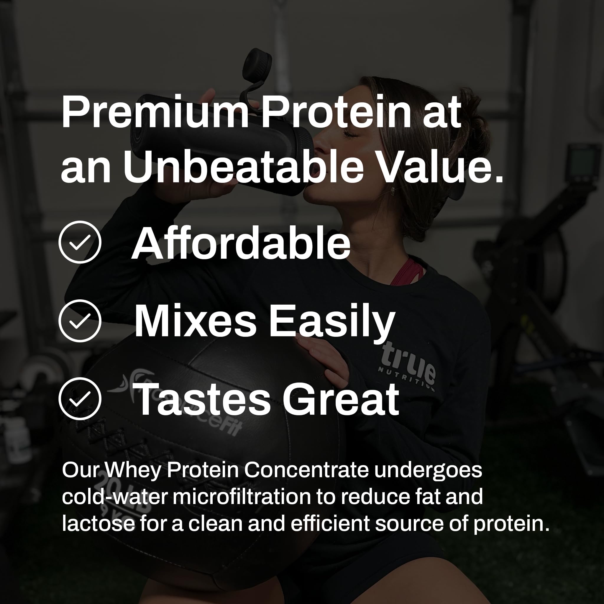 True Nutrition Whey Protein Concentrate Powder - 24g Complete Whey Protein per Serving - High Leucine, Full Amino Acid Profile - Gluten Free, Soy Free, Vegetarian - Chocolate Fudge Brownie - 2lb - Maple Wellness Supplements