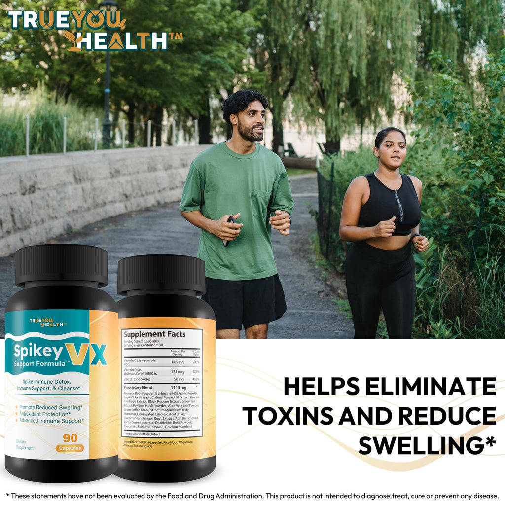 True You Health Spikey VX Support Formula - Our Best Spike Support Formula for Immune System Detox - Daily Zinc Immunity Capsules Vitamin C Immune Boost - Feel The Wellness Spike Detox The Wellness - TrustMedUSA