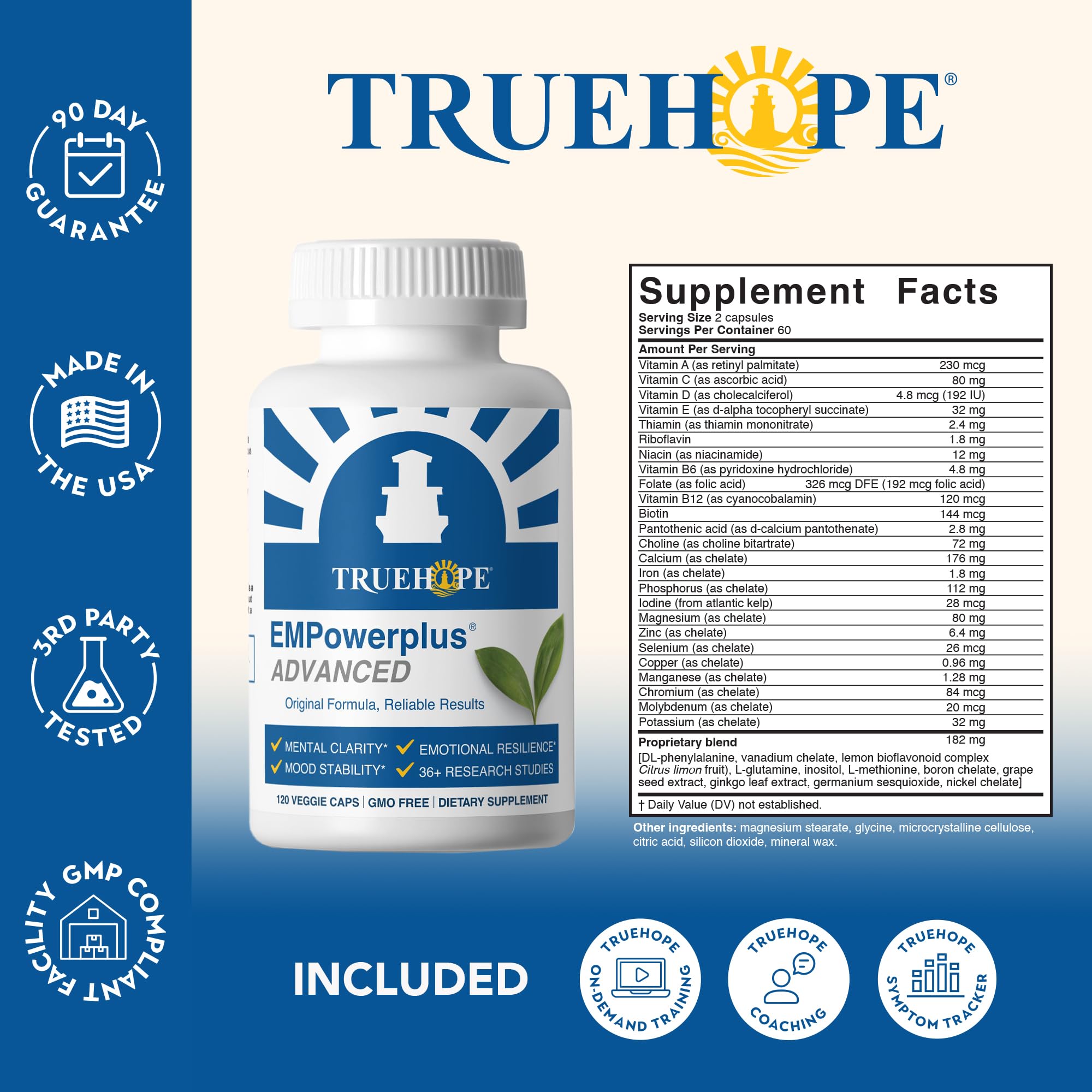 Truehope EMPowerplus Advanced Multivitamin for Women & Men - Broad-Spectrum Multivitamins & Chelated Minerals | 1000% Better Absorption - TrustMedUSA