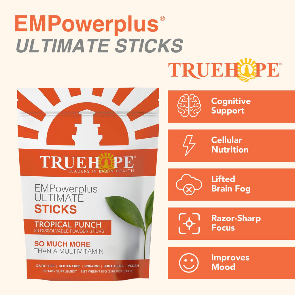Truehope Multivitamin Nootropic Pouches with Inositol - Once-Per-Day EMPowerplus Ultimate Sticks - 30 Count (Tropical) - TrustMedUSA