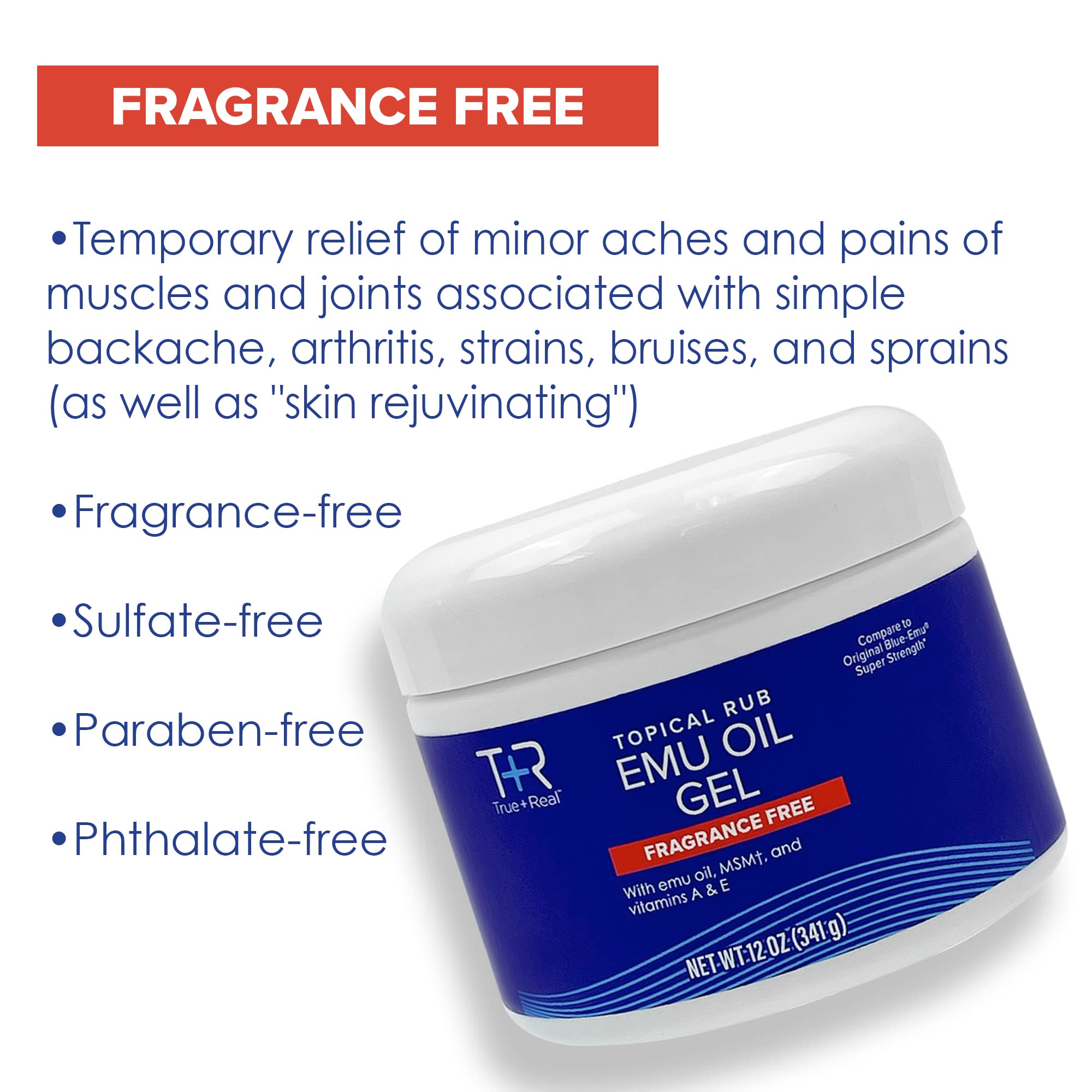 True+Real Emu Oil Gel, 12 oz - TrustMedUSA