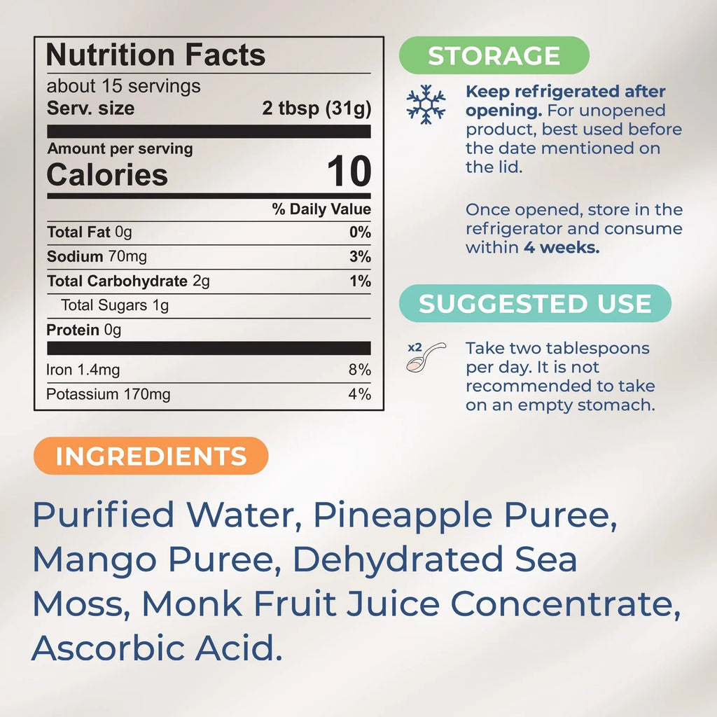 TrueSeaMoss Wildcrafted Irish Sea Moss Gel –7 Flavors- Nutritious Organic Raw - TrustMedUSA