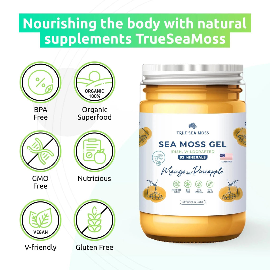 TrueSeaMoss Wildcrafted Irish Sea Moss Gel – Nutritious Organic Raw Seamoss Rich - TrustMedUSA