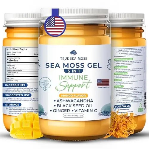 TrueSeaMoss Wildcrafted Irish Sea Moss Gel – Nutritious Raw Seamoss Rich in Minerals - TrustMedUSA