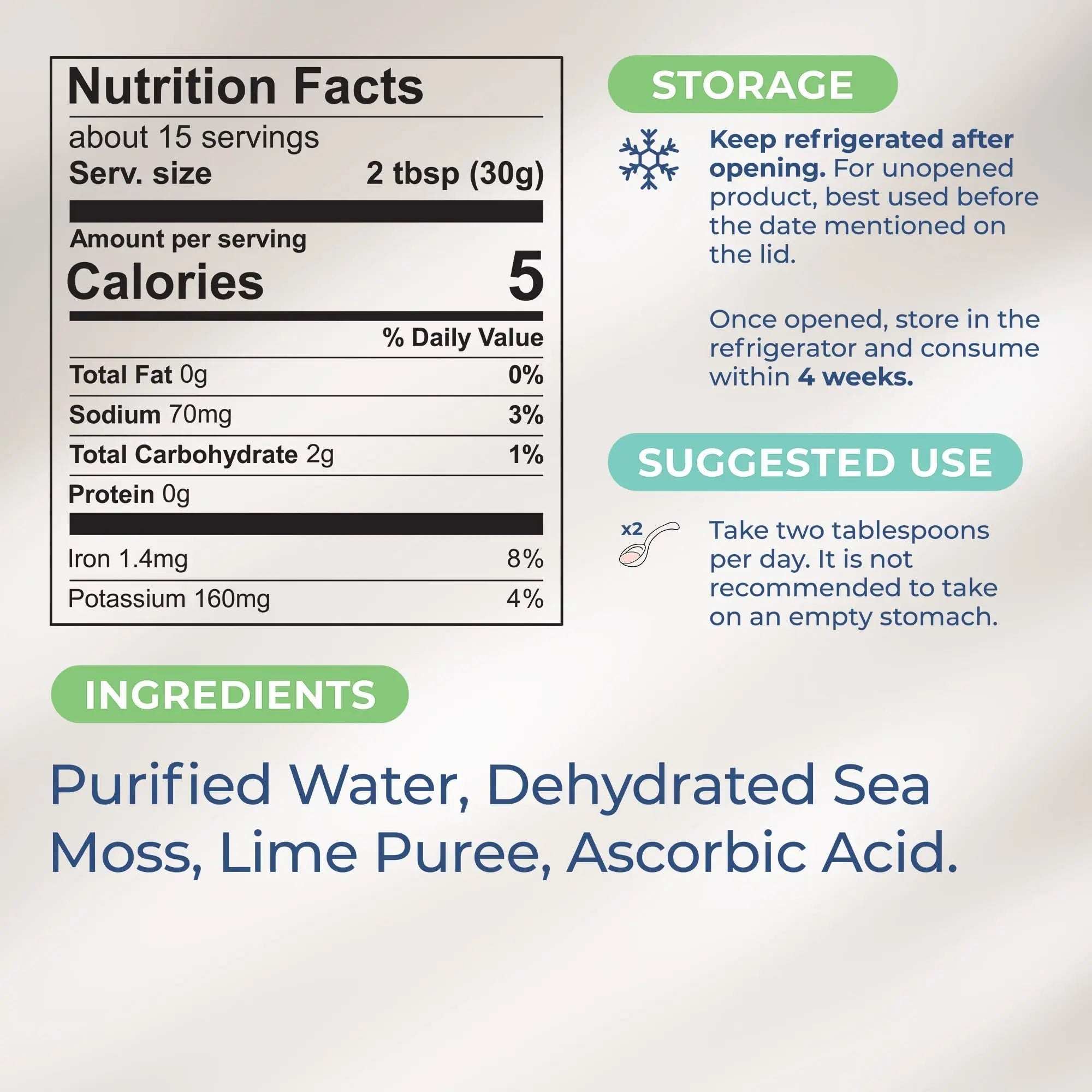 TrueSeaMoss Wildcrafted Irish Sea Moss Gel – Nutritious Raw Seamoss Rich in Minerals - TrustMedUSA