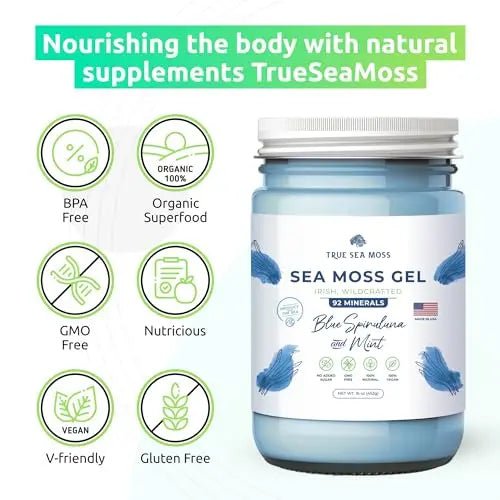 TrueSeaMoss Wildcrafted Irish Sea Moss Gel – Nutritious Raw Seamoss Rich in Minerals - TrustMedUSA