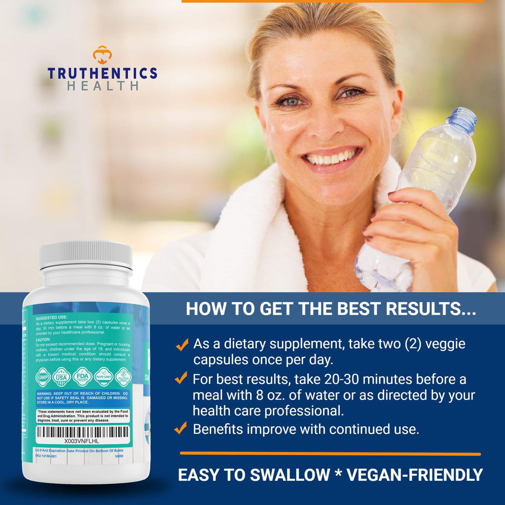 TRUTHENTICS Bye-Bye Stress - Stress & Mood Support Supplement for Women with Ashwagandha, GABA, Lemon Balm, L-Theanin & Vitamin B Complex - Vegan - 60 Capsules - TrustMedUSA