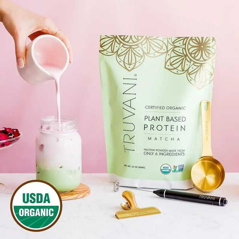 Truvani Organic Vegan Protein Powder Matcha - 20g of Plant Based, Organic Protein - TrustMedUSA