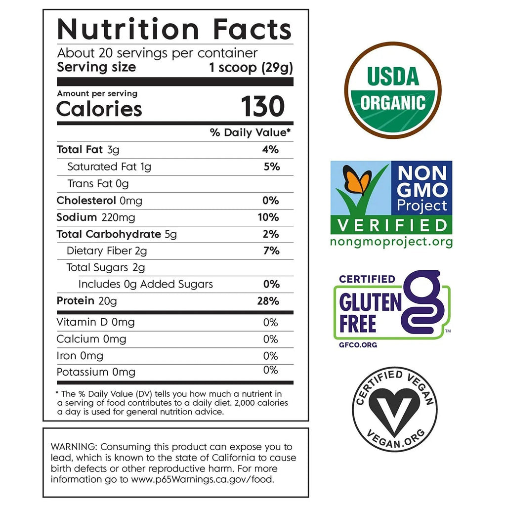 Truvani Organic Vegan Protein Powder, Organic Pea Protein Powder, Vegan, Non GMO - TrustMedUSA