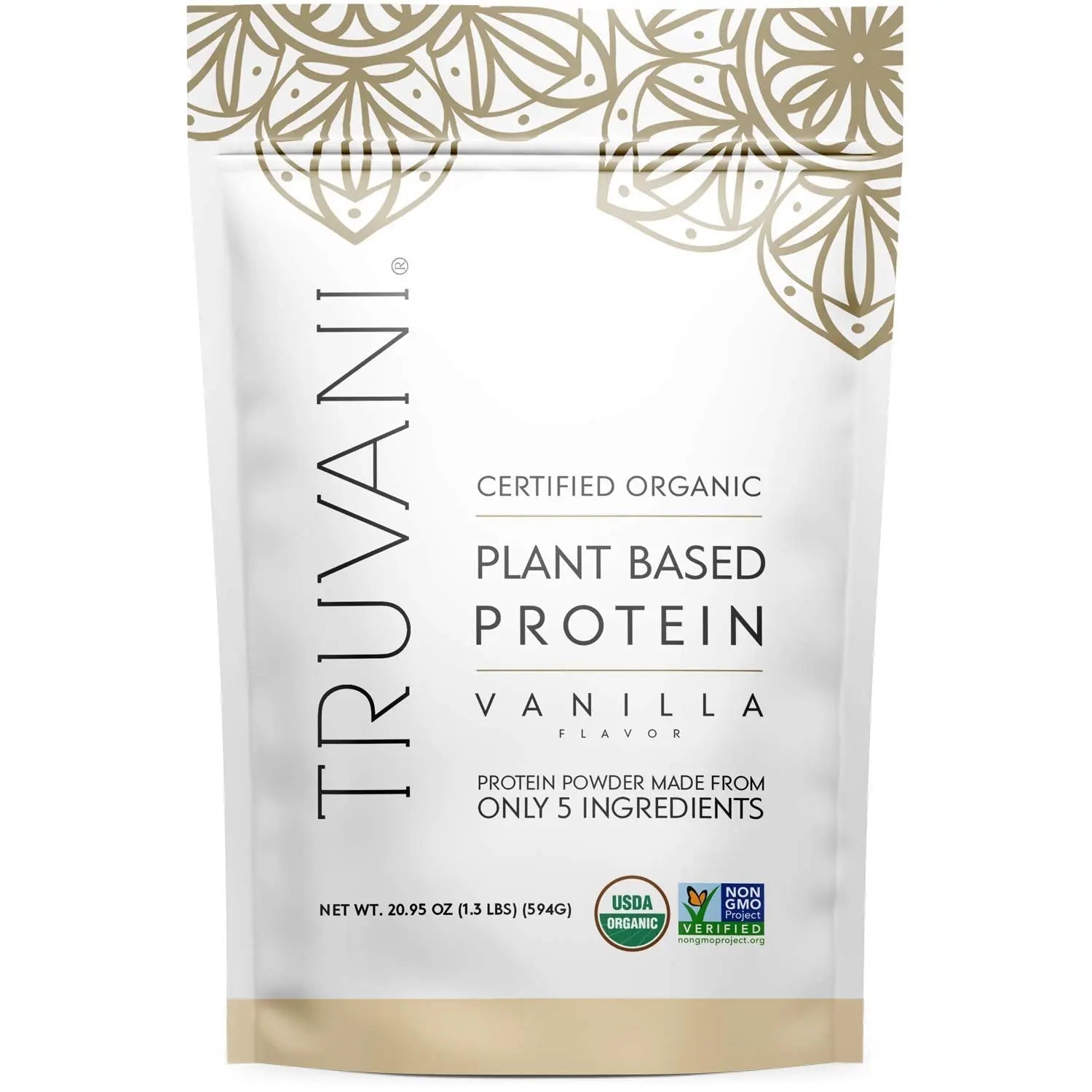Truvani Organic Vegan Protein Powder, Organic Pea Protein Powder, Vegan, Non GMO - TrustMedUSA