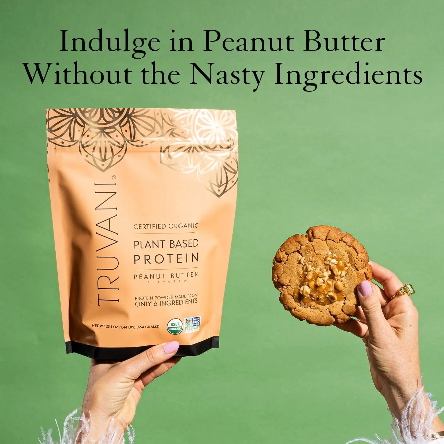 Truvani Organic Vegan Protein Powder Peanut Butter - 20g of Plant Based Protein, Powder - TrustMedUSA