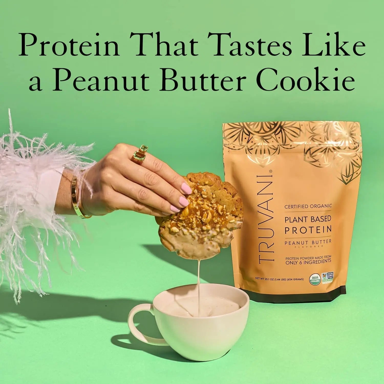Truvani Organic Vegan Protein Powder Peanut Butter - 20g of Plant Based Protein, Powder - TrustMedUSA
