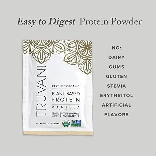 Truvani Organic Vegan Protein Powder Sample Pack - 20g of Plant Based Protein, Organic - TrustMedUSA