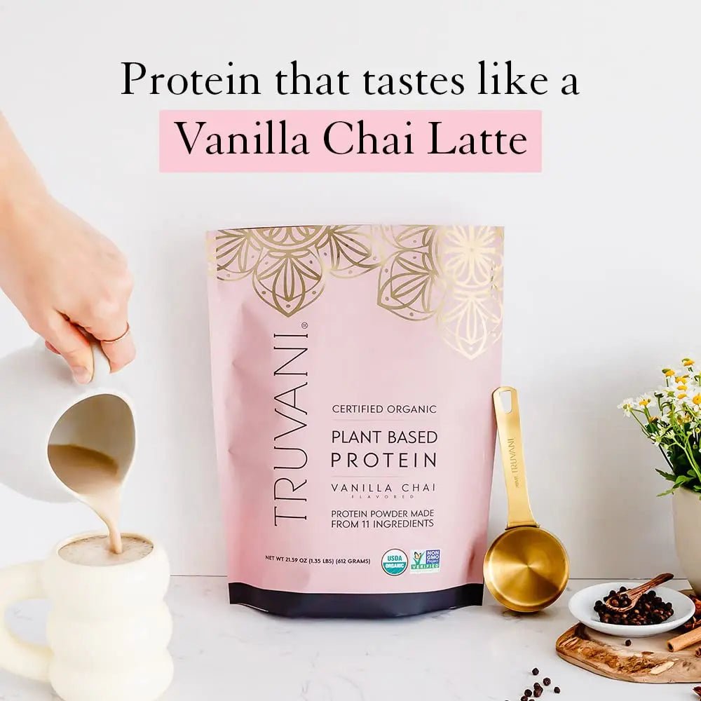 Truvani Organic Vegan Protein Powder Vanilla Chai - 20g of Plant Based Protein, Organic - TrustMedUSA