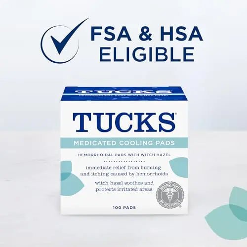 TUCKS Medicated Cooling Pads, 100 Count – Hemorrhoid Pads with Witch Hazel, Cleanses Sensitive Areas, Protects from Irritation, Hemorrhoid Treatment, Medicated Pads Used by Hospitals - TrustMedUSA