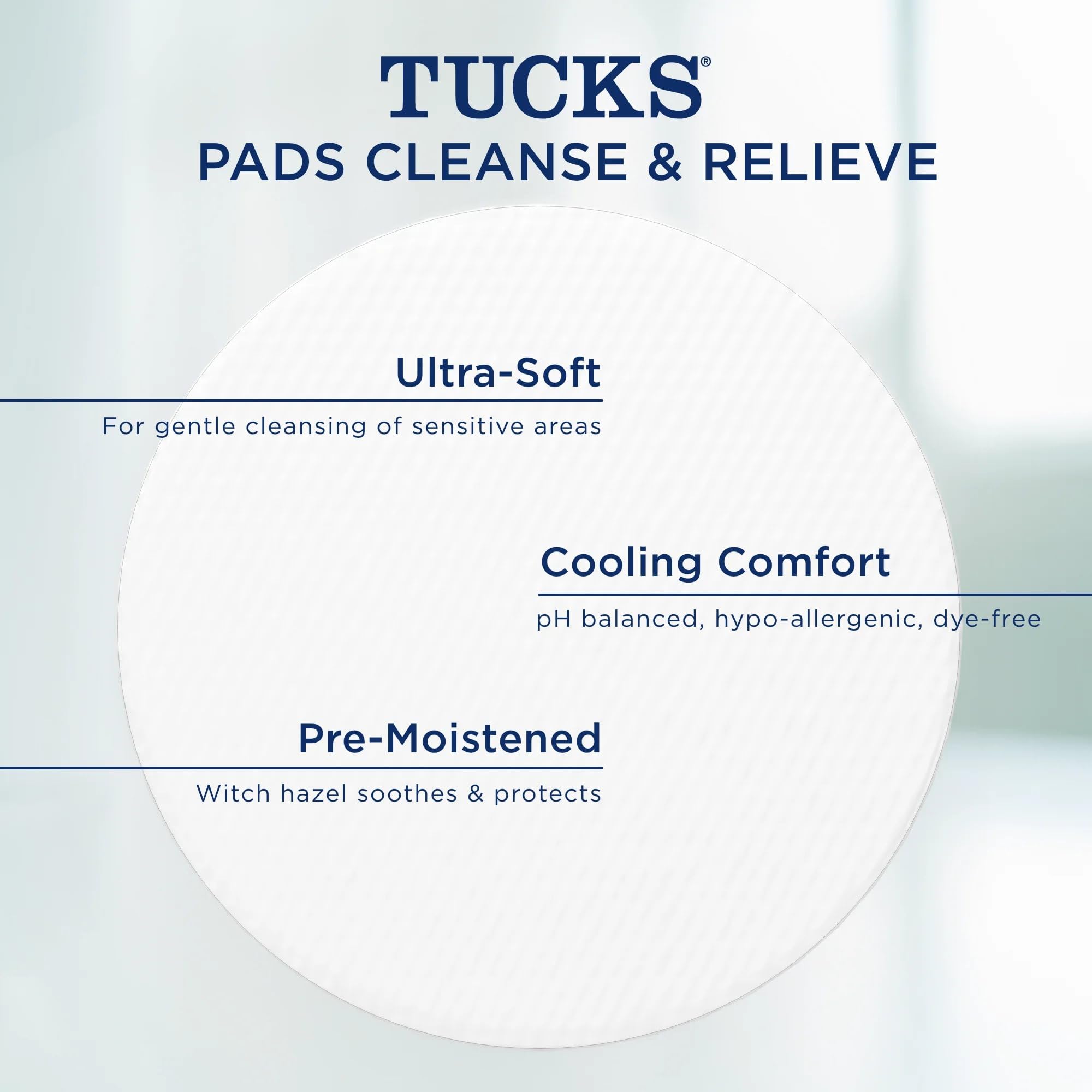 TUCKS Medicated Cooling Pads, 200 Count - Witch Hazel Pads for Sensitive Areas, Cleanse and Protect from Irritation - TrustMedUSA