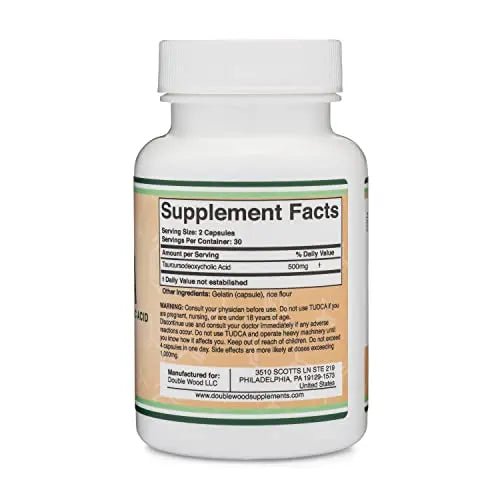 TUDCA Bile Salts Liver Support Supplement, 500mg Servings, Liver and Gallbladder - TrustMedUSA