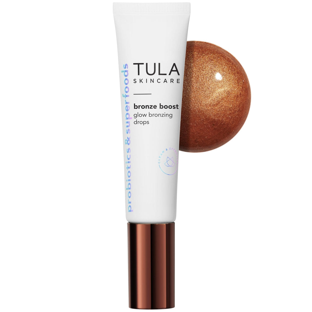 TULA Skin Care Bronze Boost Glow Bronzing Drops - Provides Natural Glow, Evens Skin Tone, Plumps and Hydrates Skin, Contains Niacinamide, Hyaluronic Acid and Green Tea, 1 Fl Oz. - Maple Wellness Supplements