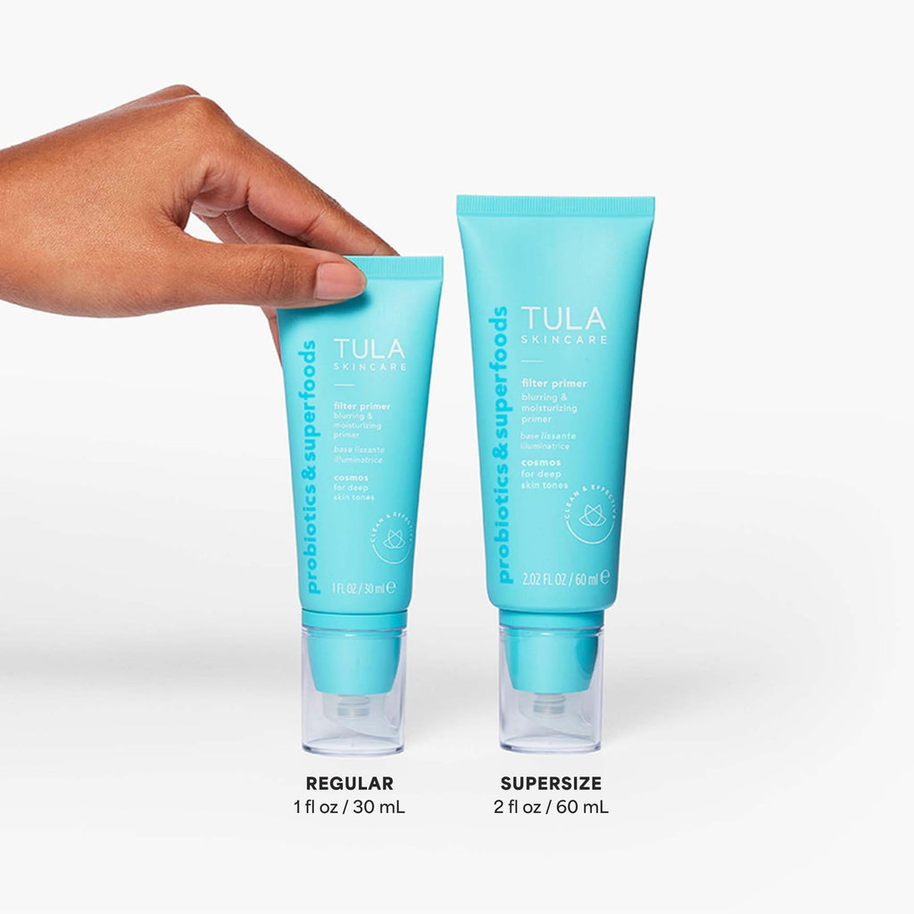 TULA Skin Care Face Filter Blurring and Moisturizing Primer - Cosmos, Evens the Appearance of Skin Tone & Redness, Hydrates & Improves Makeup Wear, 1fl oz - Maple Wellness Supplements