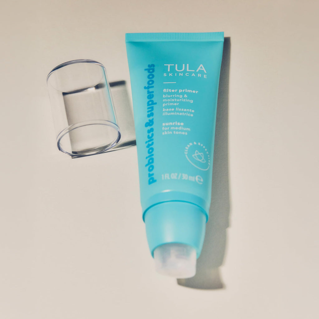 TULA Skin Care Face Filter Blurring and Moisturizing Primer - Luna, Evens the Appearance of Skin Tone & Redness, Hydrates & Improves Makeup Wear, 1fl oz - Maple Wellness Supplements