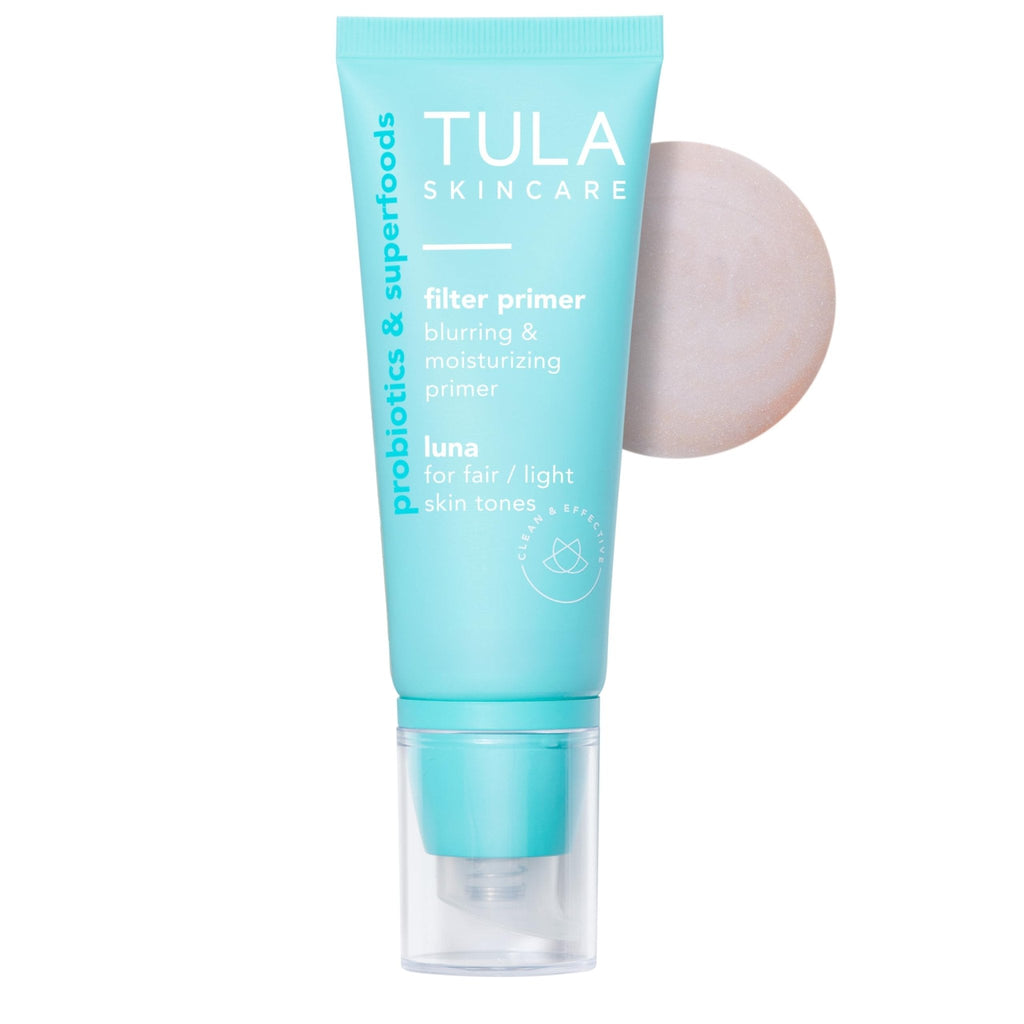 TULA Skin Care Face Filter Blurring and Moisturizing Primer - Luna, Evens the Appearance of Skin Tone & Redness, Hydrates & Improves Makeup Wear, 1fl oz - Maple Wellness Supplements