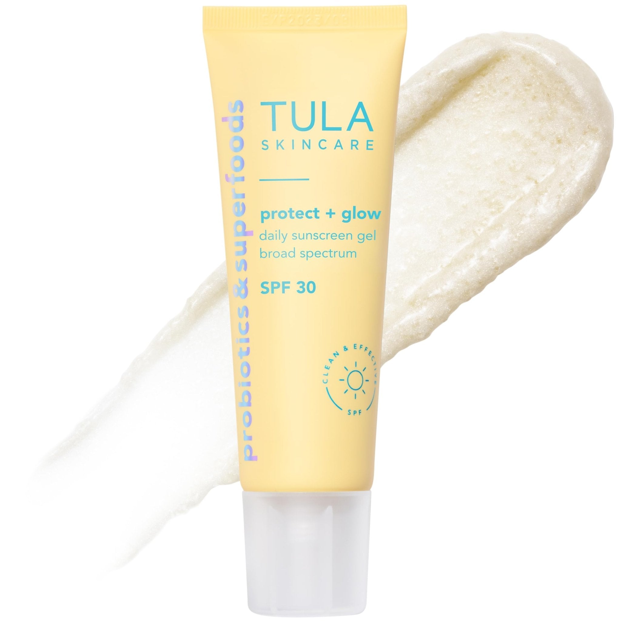 TULA Skin Care Protect + Glow Daily Sunscreen - Gel, Broad Spectrum SPF 30, Skincare-First, Non-Greasy, Non-Comedogenic and Reef-Safe with Pollution and Blue Light Protection, Regular, 1.7 fl oz. - TrustMedUSA