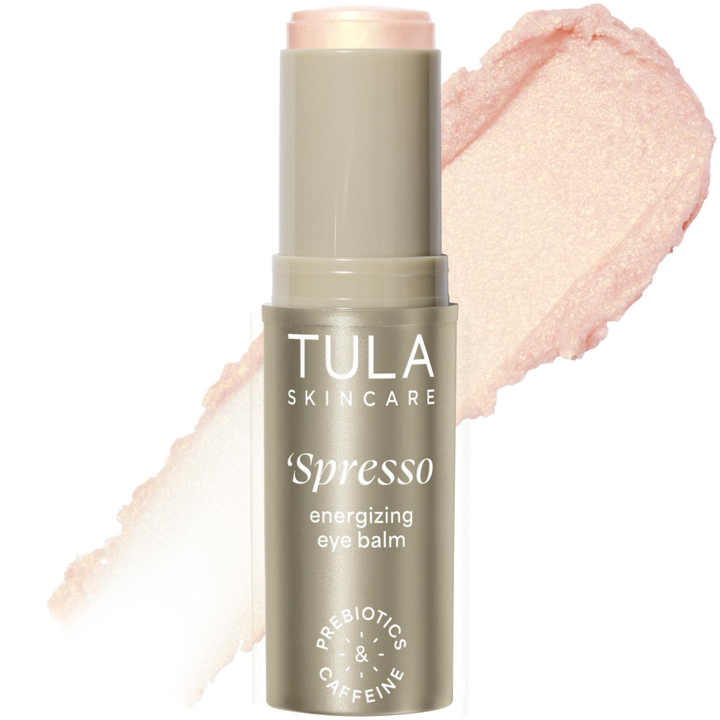 TULA Skin Care ‘Spresso Energizing Eye Balm, Gold Glow - Energizing & Hydrating Caffeine Under Eye Treatment for Dark Circles, Portable and Perfect to Use On-the-go, 0.35 oz. - TrustMedUSA