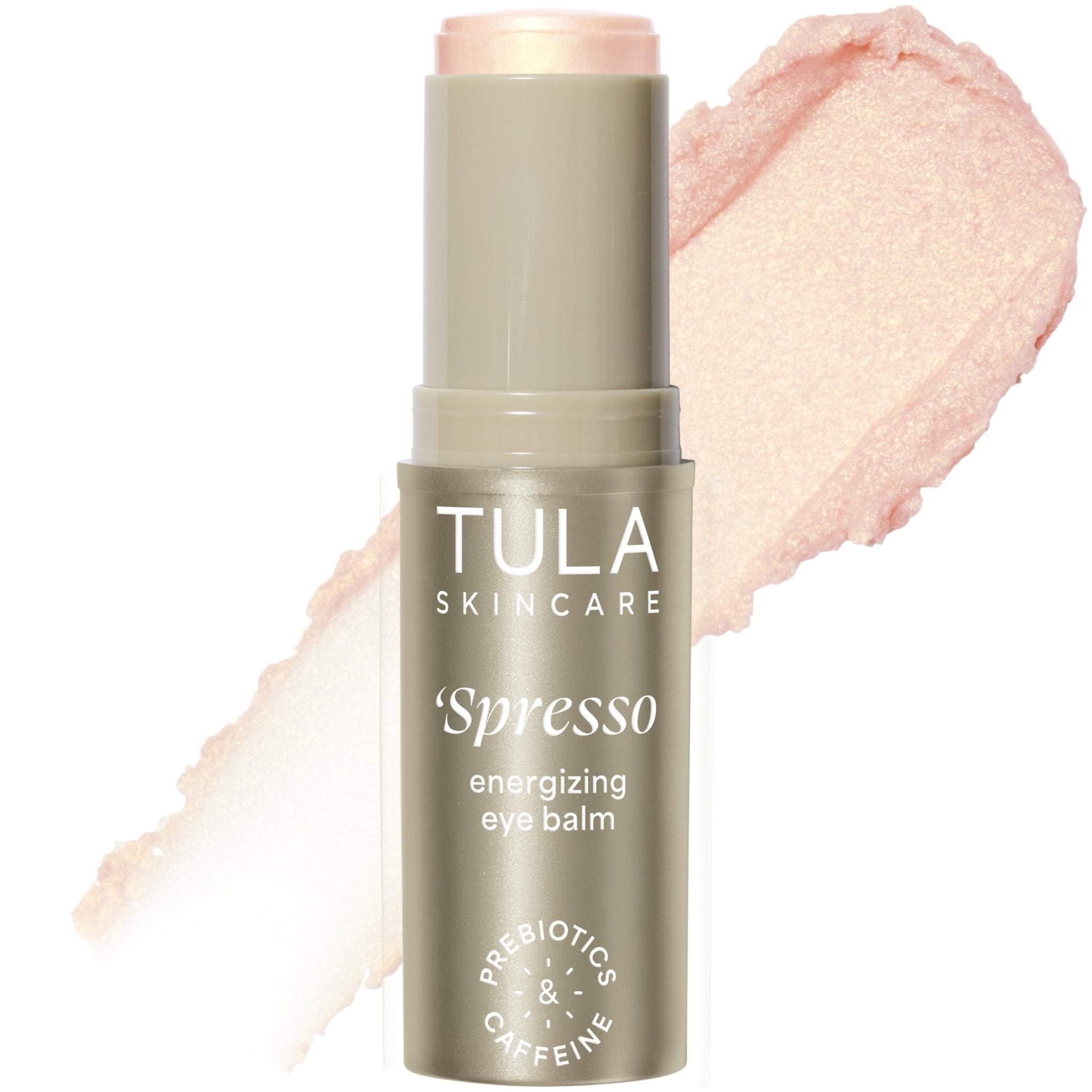 TULA Skin Care ‘Spresso Energizing Eye Balm, Gold Glow - Energizing & Hydrating Caffeine Under Eye Treatment for Dark Circles, Portable and Perfect to Use On-the-go, 0.35 oz. - TrustMedUSA