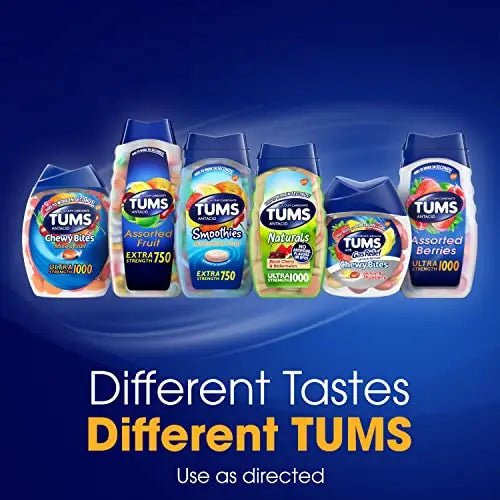 TUMS Antacid Chewable Tablets, Extra Strength for Heartburn Relief, Assorted Fruit - TrustMedUSA
