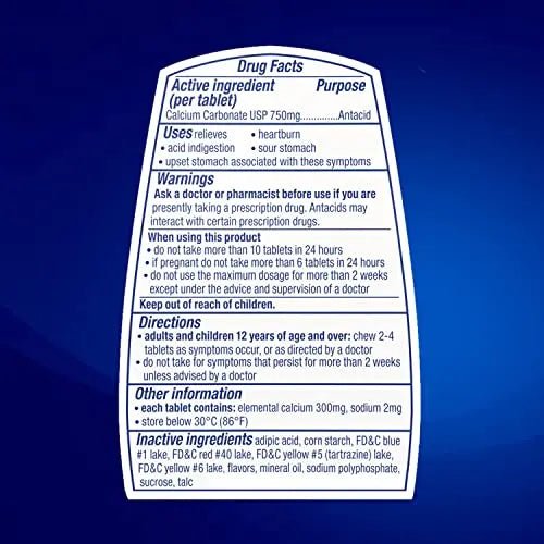 TUMS Antacid Chewable Tablets, Extra Strength for Heartburn Relief, Assorted Fruit - TrustMedUSA