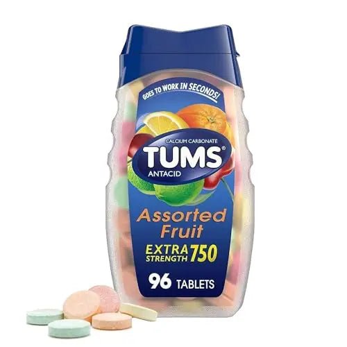 TUMS Antacid Chewable Tablets, Extra Strength for Heartburn Relief, Assorted Fruit - TrustMedUSA