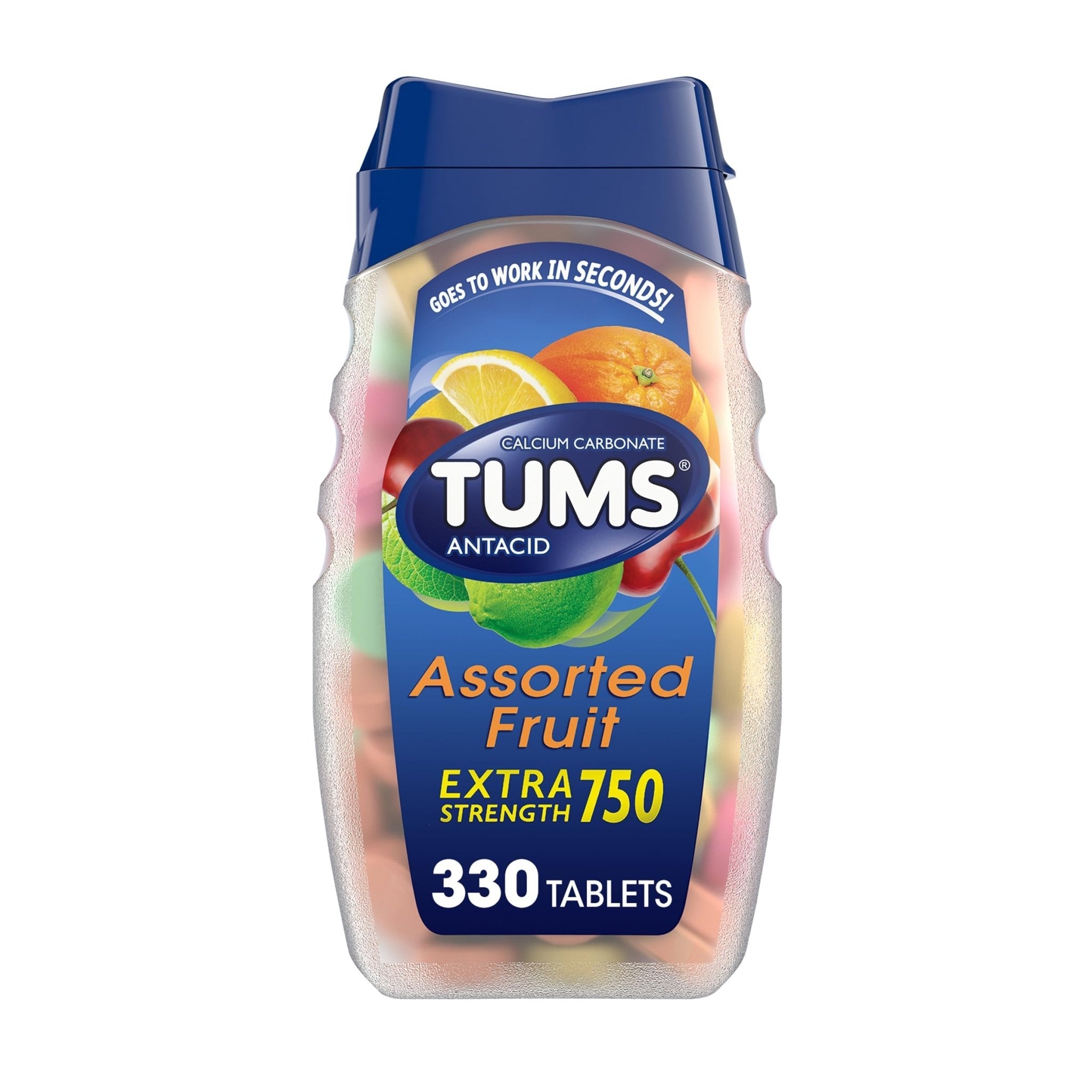 TUMS Chewable Antacid Tablets for Extra Strength Heartburn Relief, Assorted Fruit Flavors - 330 Count - Maple Wellness Supplements