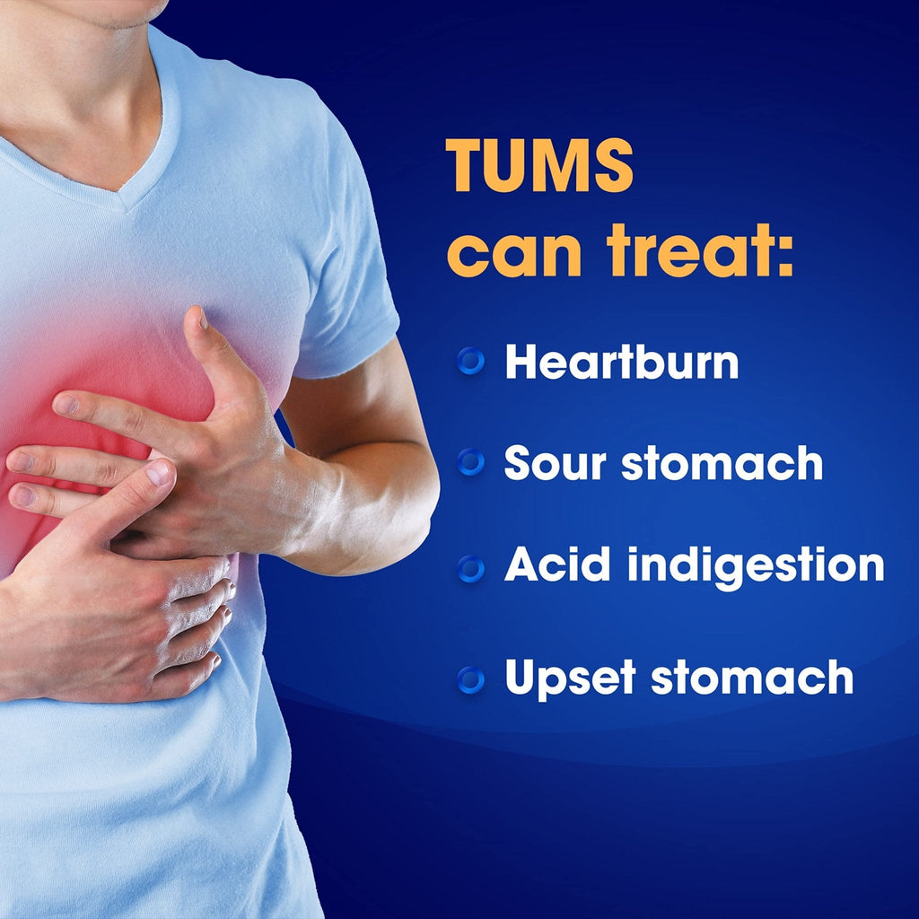 TUMS Chewy Bites Antacid Tablets for Chewable Heartburn & Acid Indigestion Relief, Assorted Berries, 32 Count - Maple Wellness Supplements