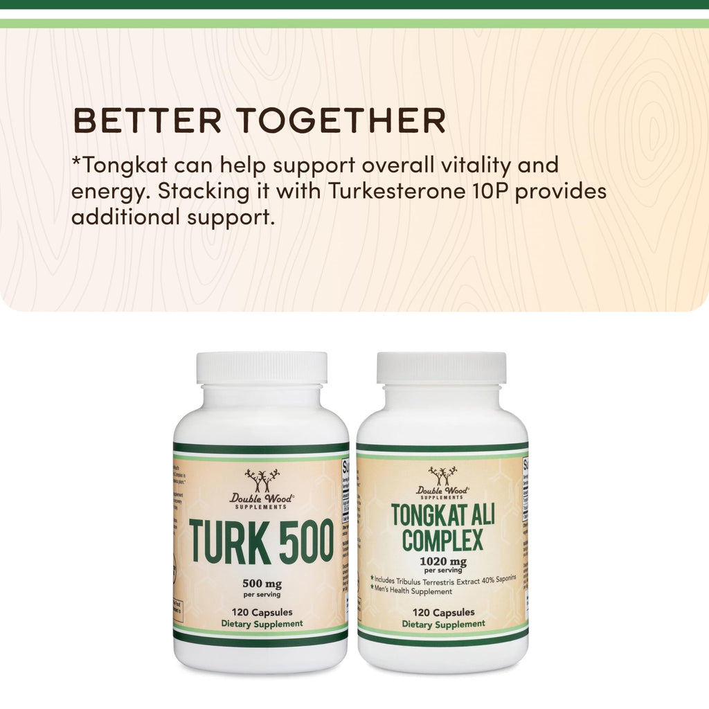Turkesterone Supplement 500mg, 120 Capsules (Ajuga Turkestanica Extract Std. to 10% Turkesterone) Similar to Ecdysterone for Men's Health Support (Manufactured and Tested in the USA) by Double Wood - TrustMedUSA