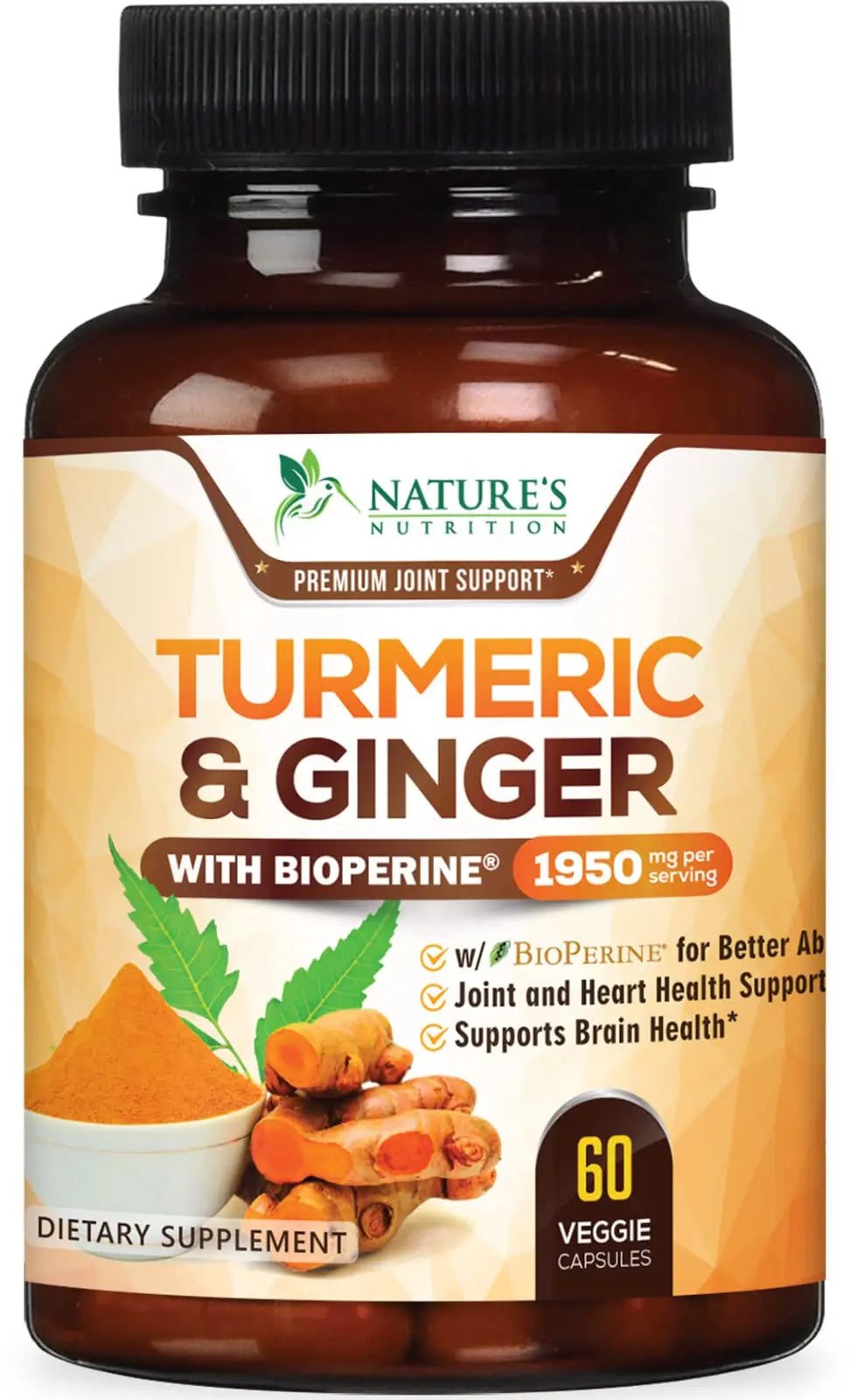 Turmeric Curcumin with BioPerine & Ginger 95% Standardized Curcuminoids - TrustMedUSA