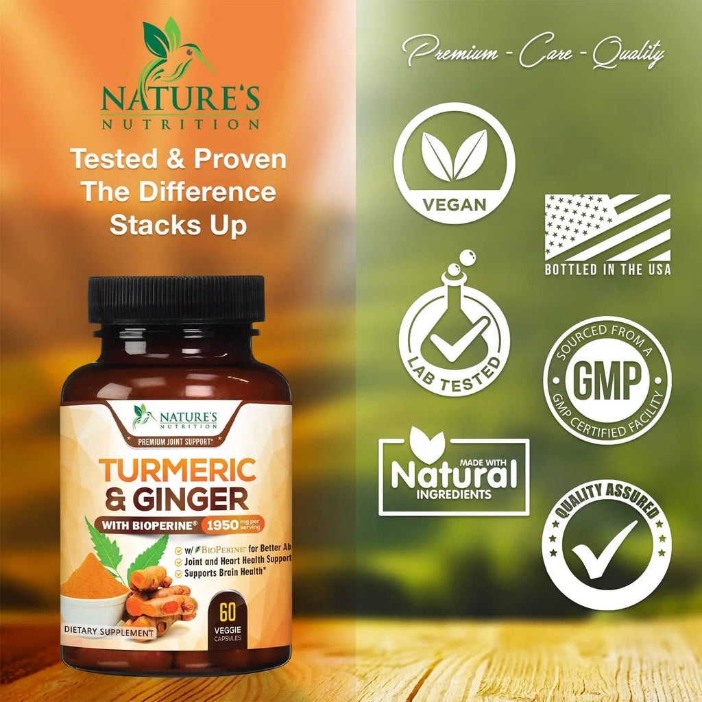 Turmeric Curcumin with BioPerine & Ginger 95% Standardized Curcuminoids - TrustMedUSA