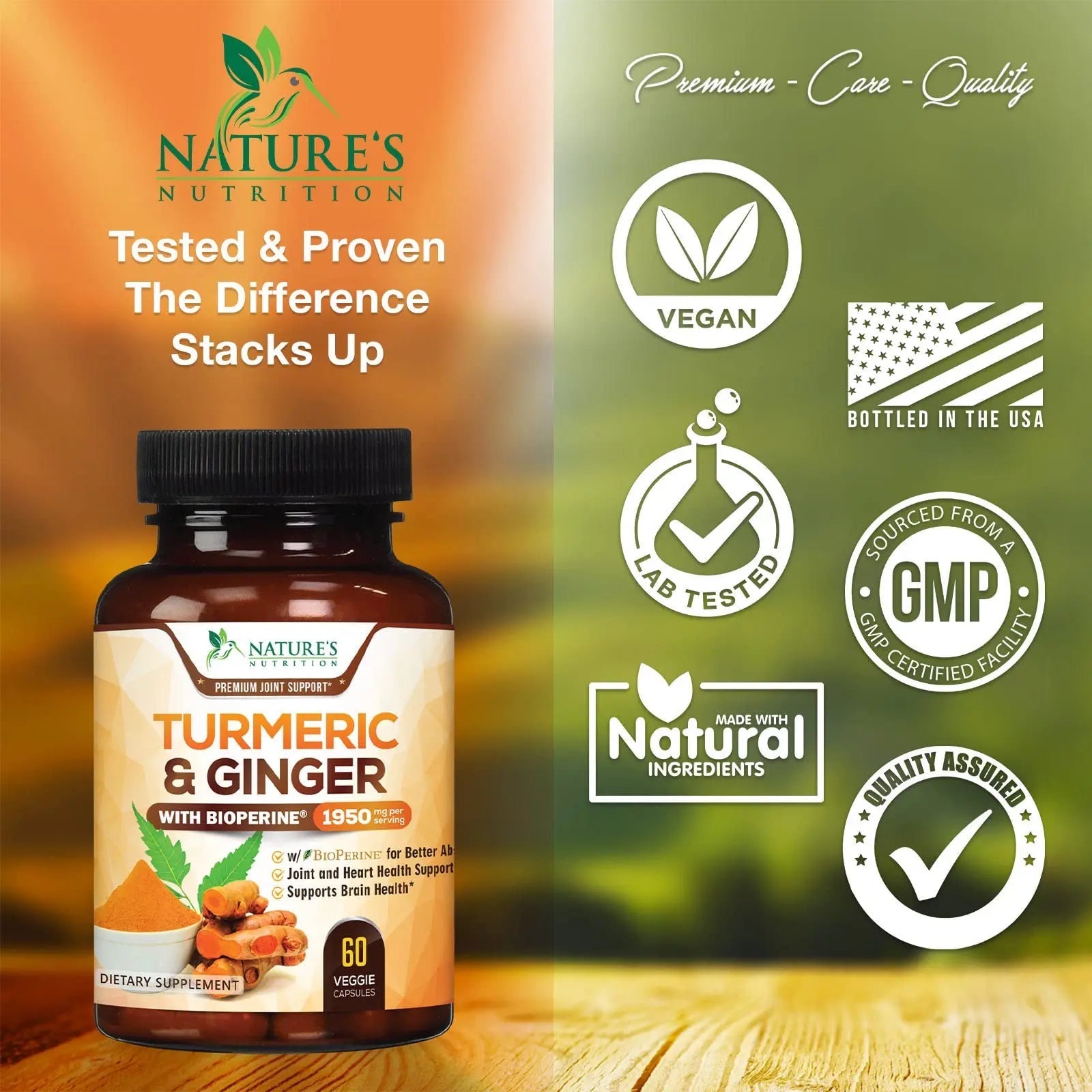 Turmeric Curcumin with BioPerine & Ginger 95% Standardized Curcuminoids - TrustMedUSA