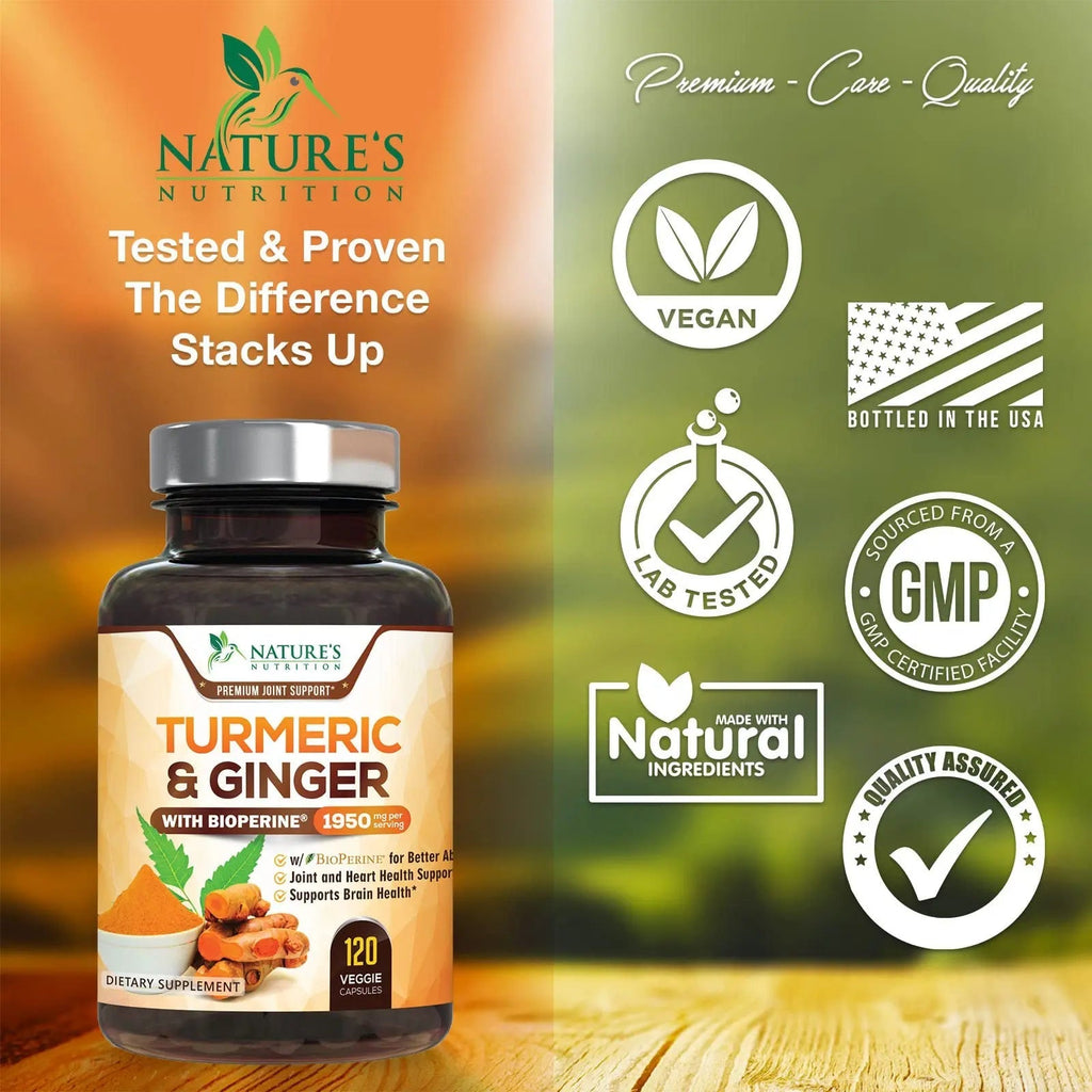 Turmeric Curcumin with BioPerine & Ginger 95% Standardized Curcuminoids - TrustMedUSA